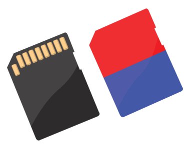 SD hafıza kartları, illüstrasyon, beyaz arkaplan üzerindeki vektör.