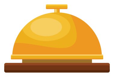 Altın servis zili, illüstrasyon, beyaz arkaplan üzerindeki vektör.