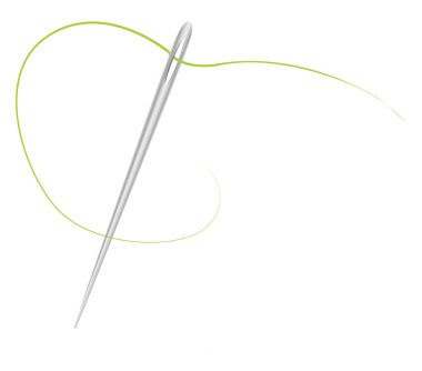 Dikiş iğnesi, illüstrasyon, beyaz arkaplandaki vektör.