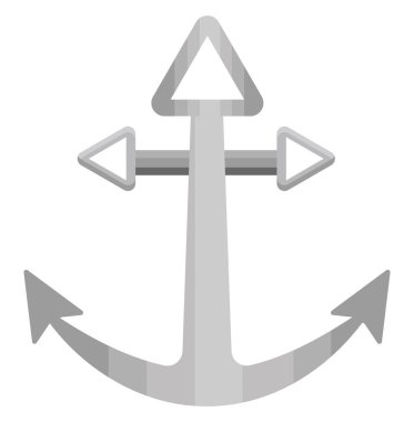 Beyaz zemin üzerinde ağır çapa, illüstrasyon, vektör.