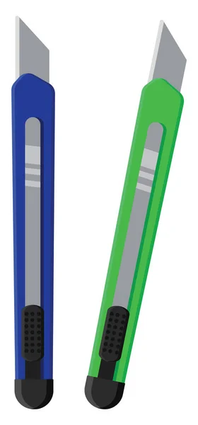 青と緑の紙のカッター イラスト 白い背景のベクトル — ストックベクタ
