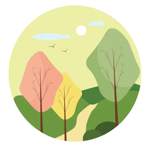 Parc Nature Illustration Vecteur Sur Fond Blanc — Image vectorielle