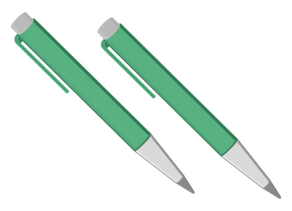 Πράσινο Στυλό Εικονογράφηση Διάνυσμα Λευκό Φόντο — Διανυσματικό Αρχείο