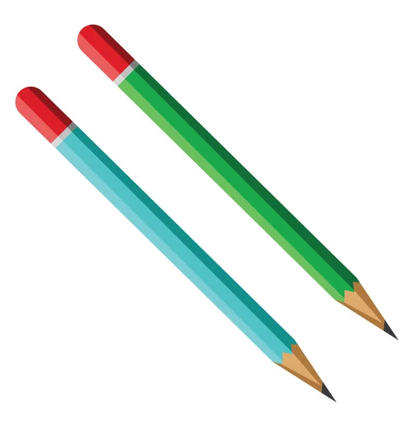 蓝色和绿色钢笔 白色背景上的矢量 — 图库矢量图片