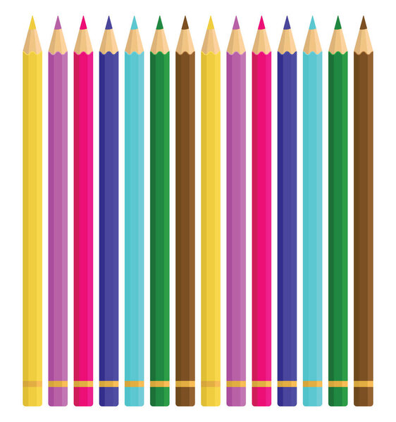 Coloring pencils, illustration, vector on a white background.