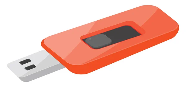 Rotes Usb Laufwerk Illustration Vektor Auf Weißem Hintergrund — Stockvektor