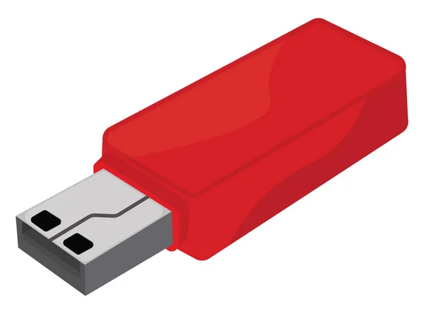 Usb Lagring Illustration Vektor Vit Bakgrund — Stock vektor