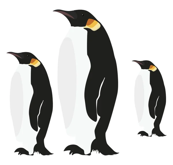 Οικογένεια Penguin Εικονογράφηση Διάνυσμα Λευκό Φόντο — Διανυσματικό Αρχείο