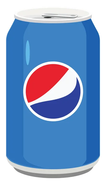 Pepsi Blu Può Illustrazione Vettore Sfondo Bianco — Vettoriale Stock