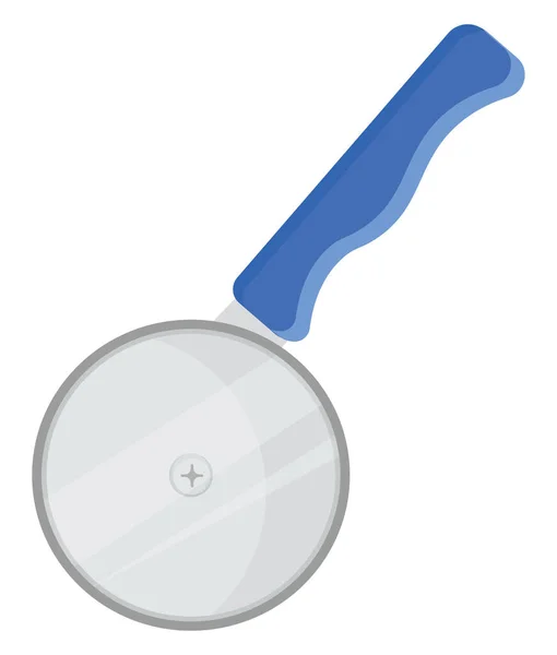 Blue Pizza Cutter Illustration Vector White Background — Stock Vector