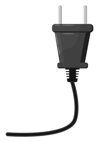 Zwarte Elektrische Stekker Illustratie Vector Een Witte Achtergrond — Stockvector