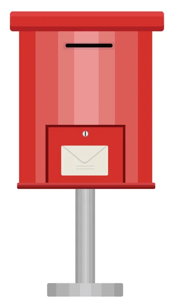 Roter Briefkasten Illustration Vektor Auf Weißem Hintergrund — Stockvektor