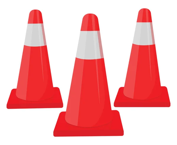 Traffic Cones Illustration Vector White Background — Stock Vector