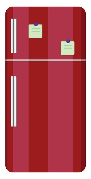 Red Refridgerator Illustration Vector White Background — Stock Vector