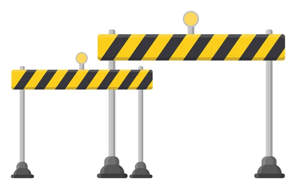 白色背景上的黄色道路屏障 — 图库矢量图片