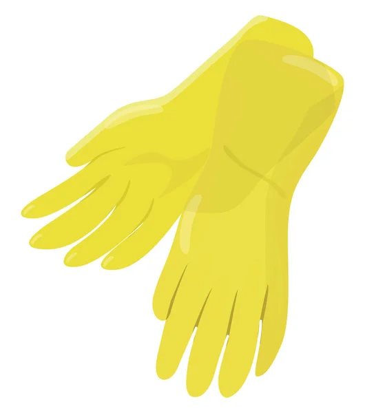 Gants Caoutchouc Jaune Illustration Vecteur Sur Fond Blanc — Image vectorielle