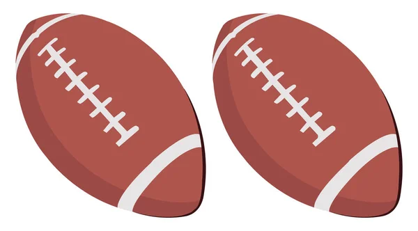 American Football Balls Illustration Vector White Background — Stock Vector