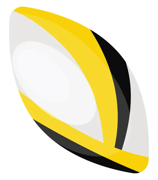 黄色と白のラグビーボール イラスト 白い背景のベクトル — ストックベクタ