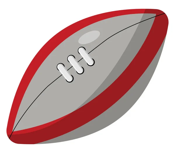 Rode Grijze Rugby Bal Illustratie Vector Een Witte Achtergrond — Stockvector