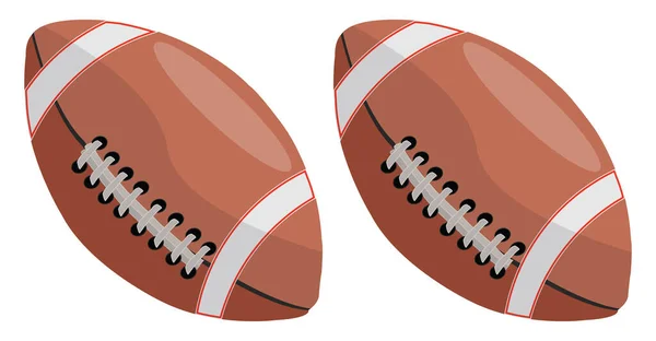 Deux Boules Rugby Orange Illustration Vecteur Sur Fond Blanc — Image vectorielle