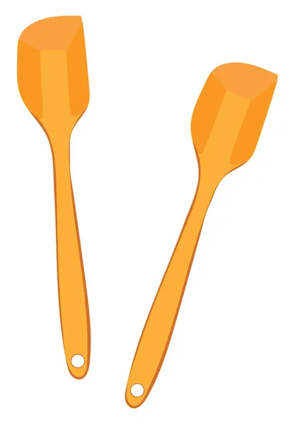 Wooden Spatulas Illustration Vector White Background — Stock Vector