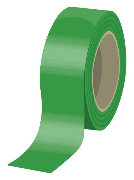 Groene Decoratieve Scotch Tape Illustratie Vector Een Witte Achtergrond — Stockvector