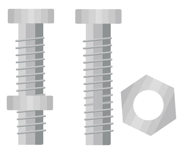 Parafusos Carpintaria Ilustração Vetor Sobre Fundo Branco — Vetor de Stock
