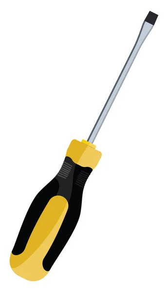 Electrical Yellow Screwdriver Illustration Vector White Background — Stock Vector