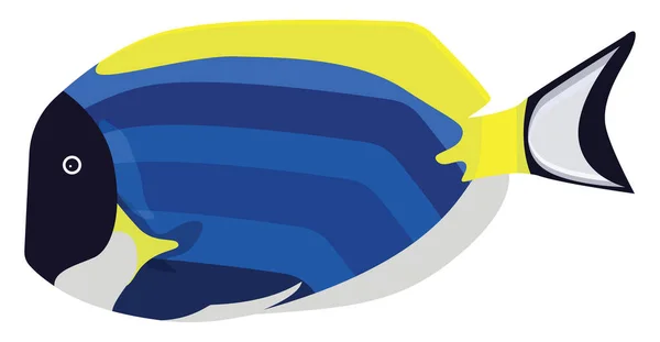 Blauwe Zee Vis Illustratie Vector Een Witte Achtergrond — Stockvector