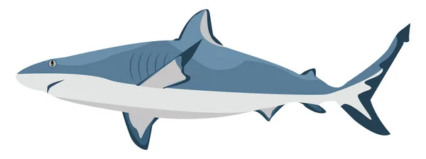 Tubarão Marinho Azul Ilustração Vetor Sobre Fundo Branco —  Vetores de Stock