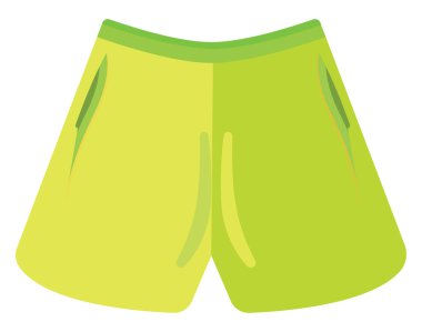 Yeşil şortlar, illüstrasyon, beyaz arkaplan üzerindeki vektör.