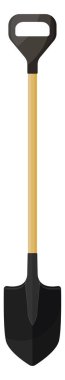 Siyah inşaat küreği, illüstrasyon, beyaz arka planda vektör..