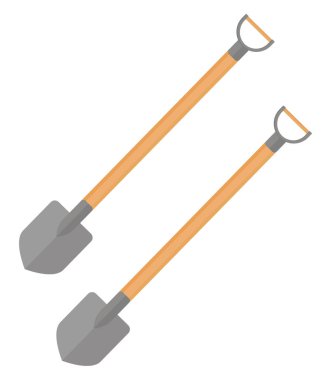 Beyaz arka planda gri kürekler, illüstrasyon, vektör.