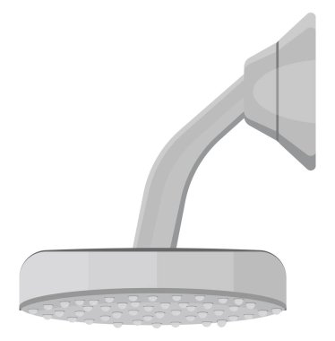 Gri duş başlığı, illüstrasyon, beyaz arkaplandaki vektör.