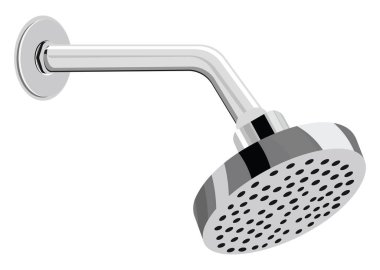 Gümüş duş başlığı, illüstrasyon, beyaz arkaplandaki vektör.