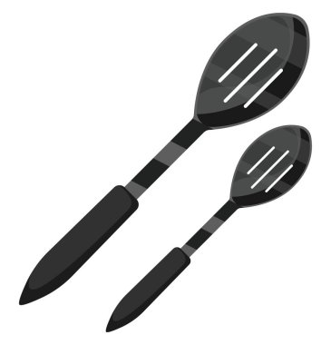 Siyah mutfak süzgeçleri, illüstrasyon, beyaz arkaplandaki vektör.