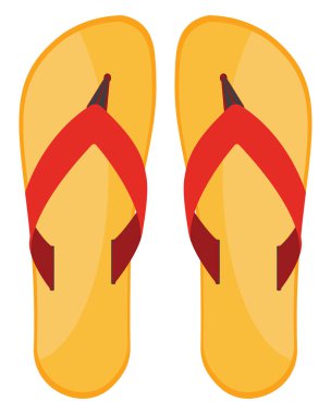 Sarı terlikler, illüstrasyon, beyaz arkaplandaki vektör.