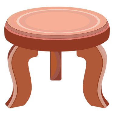 Küçük tahta tabure, illüstrasyon, beyaz arkaplan üzerinde vektör.