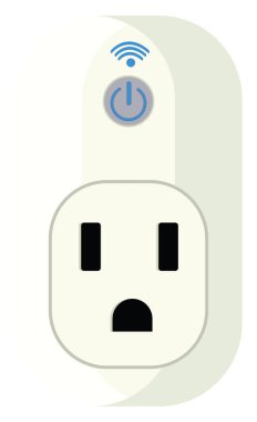 Akıllı elektrik anahtarı, illüstrasyon, beyaz arkaplandaki vektör.