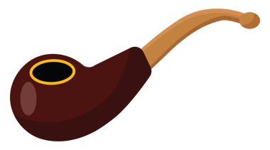 Eski duman piposu, illüstrasyon, beyaz arka planda vektör..