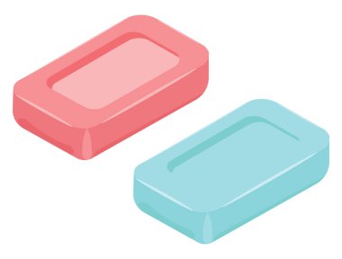 Duş sabunları, illüstrasyon, beyaz arkaplandaki vektör.