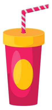 Pembe soda bardağı, illüstrasyon, beyaz arka planda vektör..