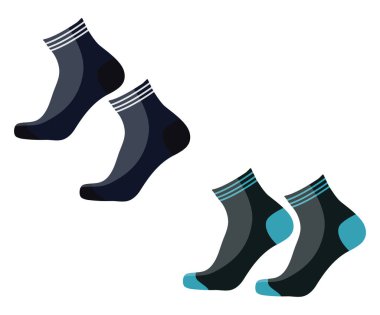 Siyah sıcak çoraplar, illüstrasyon, beyaz arka planda vektör..