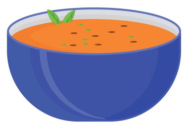 Krema çorbası, illüstrasyon, beyaz arka planda vektör..