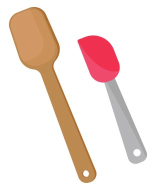 Beyaz arkaplanda yemek yapma araçları, illüstrasyon, vektör.