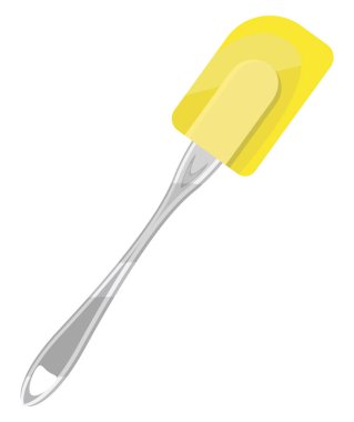 Sarı silikon spatula, illüstrasyon, beyaz arkaplan üzerindeki vektör.