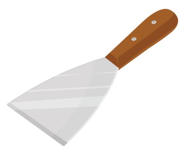 Metal atölyesi spatulası, illüstrasyon, beyaz arkaplan üzerindeki vektör.