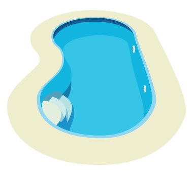 Yüzme havuzu, illüstrasyon, beyaz arkaplan üzerindeki vektör.