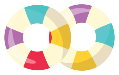 Yüzme halkaları, illüstrasyon, beyaz arkaplan üzerindeki vektör.