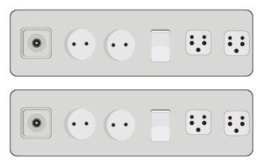 Beyaz arkaplandaki elektrik eklentisi, illüstrasyon, vektör.